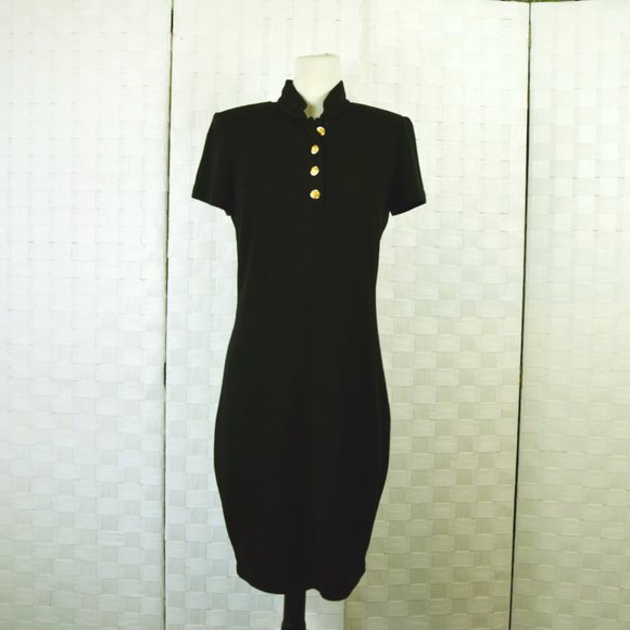 St. John Collection Dresses & Skirts - St. John Collection black Dress gold/silver button
